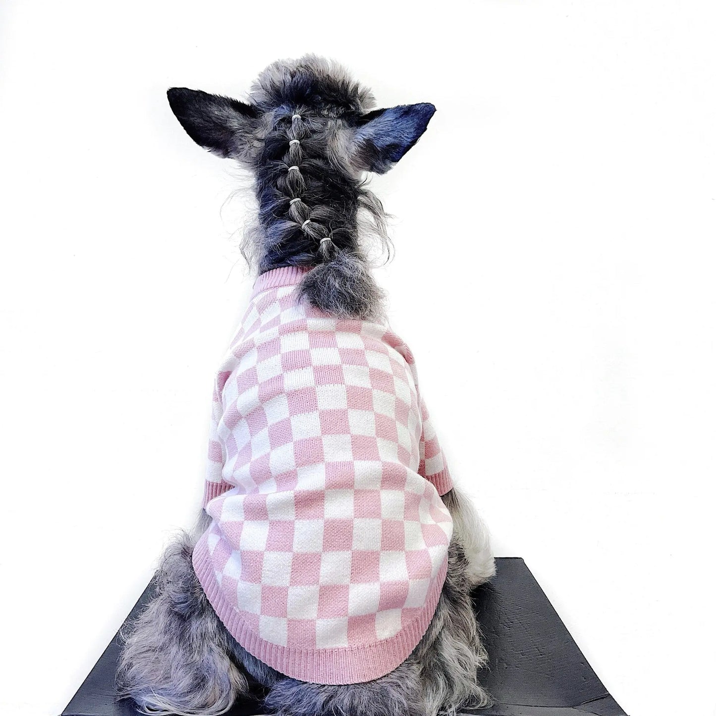 Girlish Checkerboard Sweater for Pet Dogs